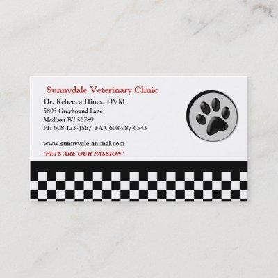 Veterinary Animal Paw Logo Checkerboard