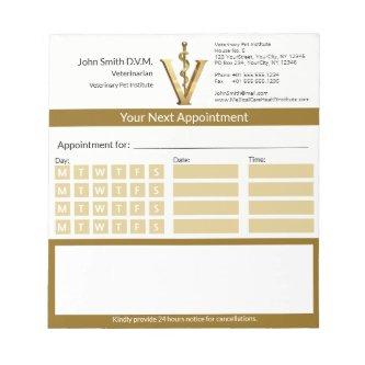 Veterinary Medicine Elegant Asclepius Appointment Notepad