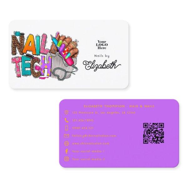 Vibrant and Colorful African American Nail Tech