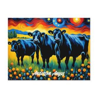 Vibrant Black Angus Cattle Postcard
