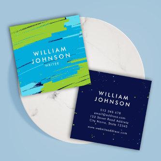 Vibrant Green and Blue Modern Bold Strokes Square