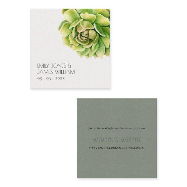 VIBRANT GREEN WATERCOLOR SUCCULENT WEDDING SQUARE