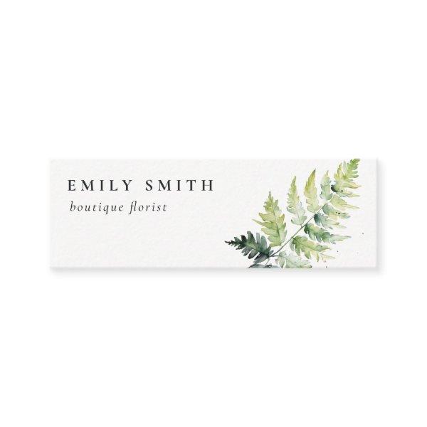 VIBRANT GREEN WATERCOLOUR FERN FOLIAGE ADDRESS MINI