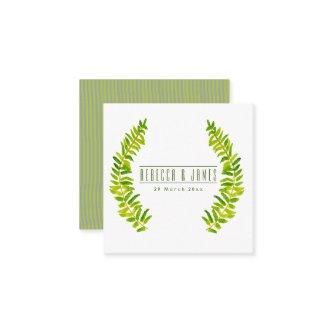 VIBRANT GREEN WATERCOLOUR FERN FOLIAGE Wedding Square