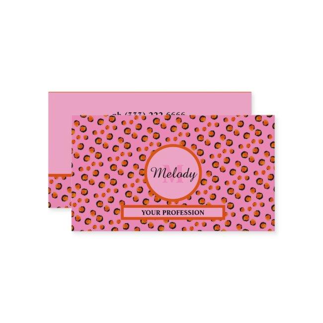 vibrant pink Leopard Animal Print Monogram