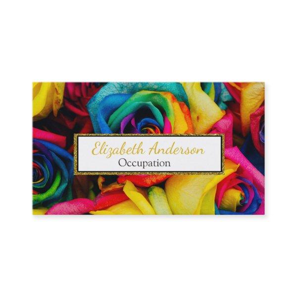 Vibrant Rainbow Color Roses Professional