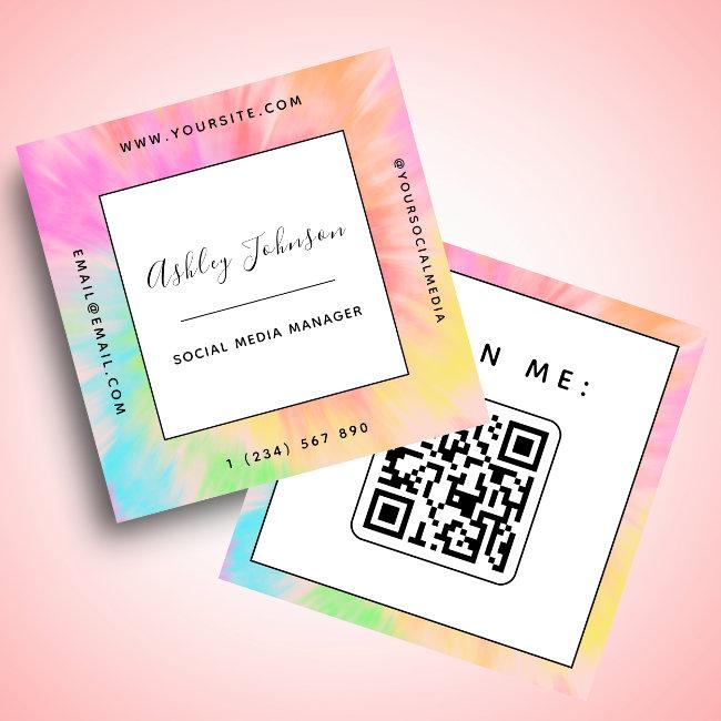 Vibrant Tie Dye Social Media Manager Color Burst Square