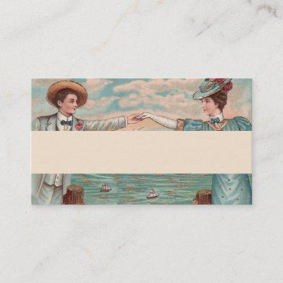 Victorian Beach Love Dressy Ocean Wedding Couple