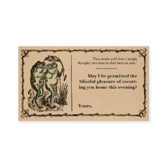 Victorian Customizable Frog Acquaintance Card