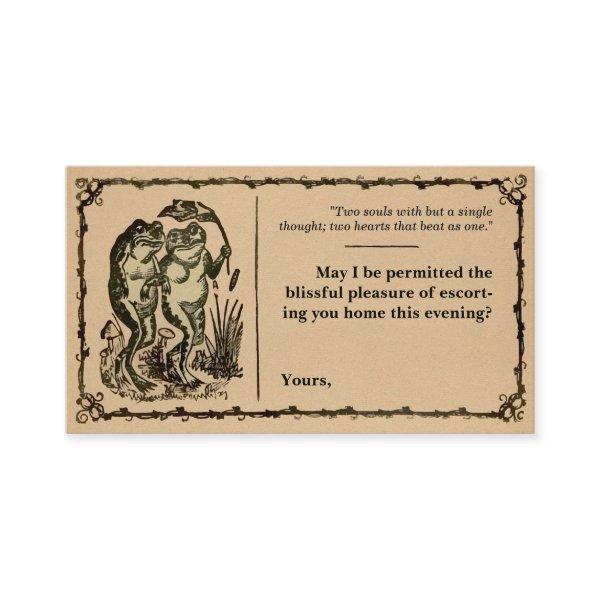 Victorian Customizable Frog Acquaintance Card