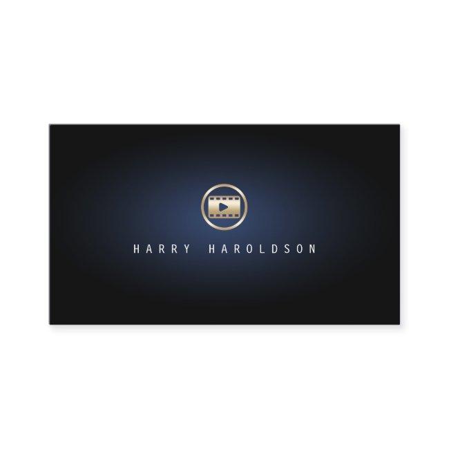 Video Editor Elegant Video Clip Icon Blue Glow