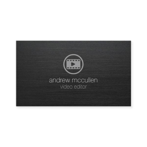 Video Editor Video Clip Icon Dark Brushed Metal