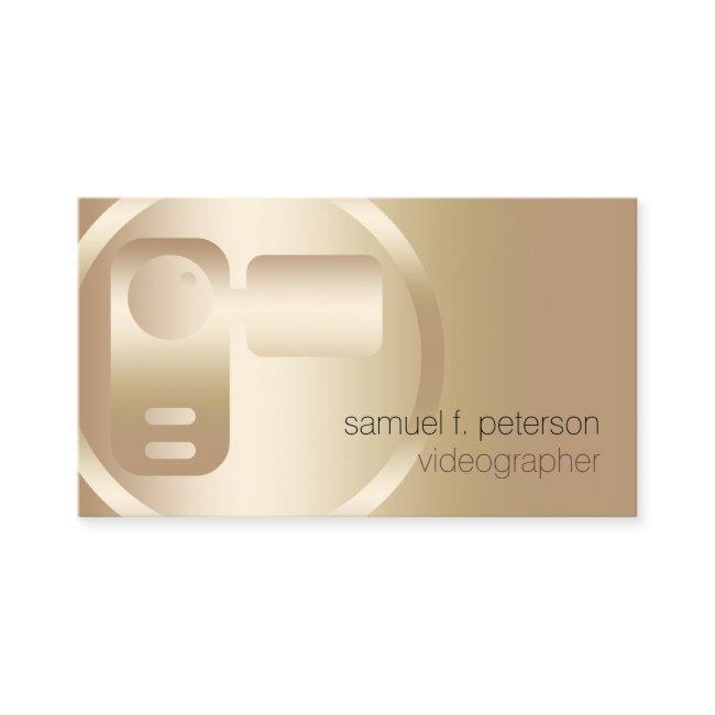 Videographer Elegant Gold Video Strip Icon