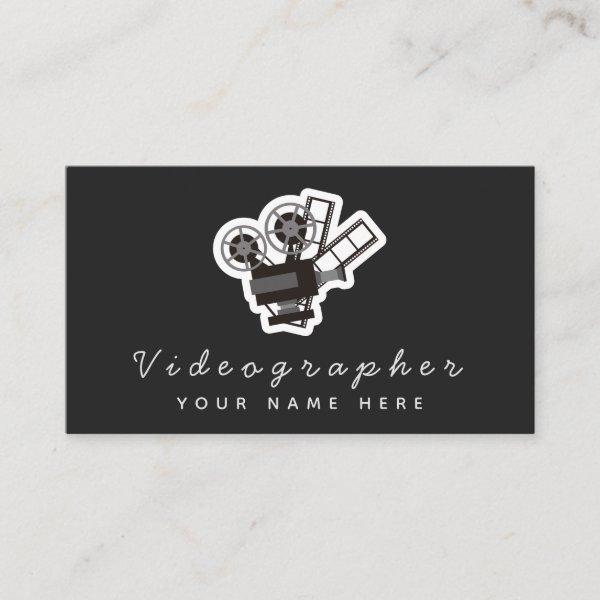 Videographer Simple Black & White Social Media