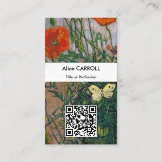 Vincent van Gogh - Butterflies & Poppies - QR Code