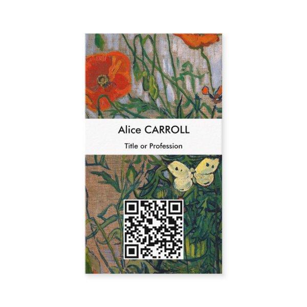 Vincent van Gogh - Butterflies & Poppies - QR Code