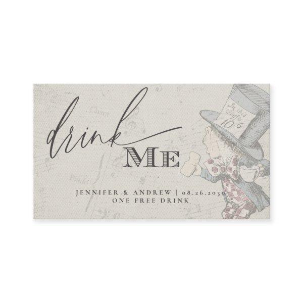 Vintage Alice In Wonderland Wedding Drink Ticket