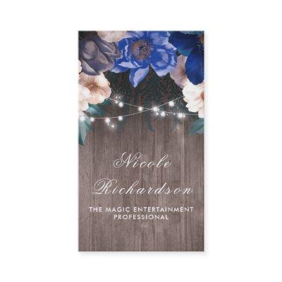 Vintage and Rustic Navy and Royal Blue Floral Boho