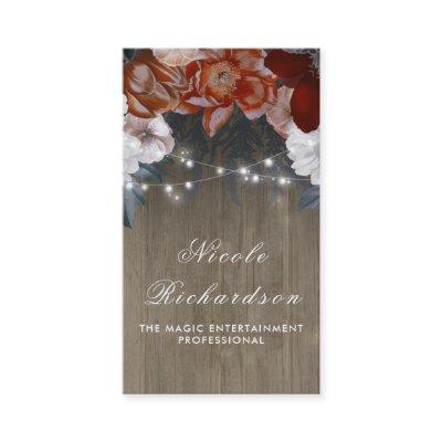 Vintage and Rustic Plum and Burgundy Floral Boho