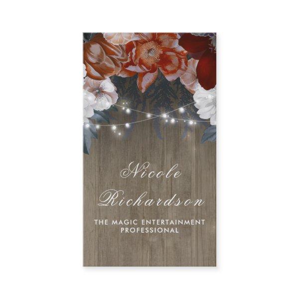 Vintage and Rustic Plum and Burgundy Floral Boho