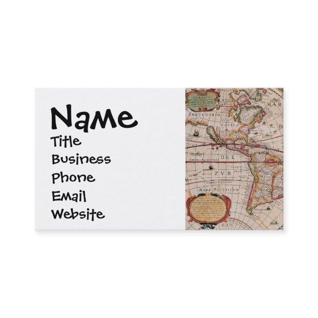 Vintage Antique Old World Map Design Faded Print