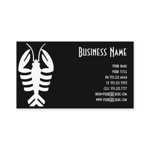 Vintage Art Deco Lobster in White on Black