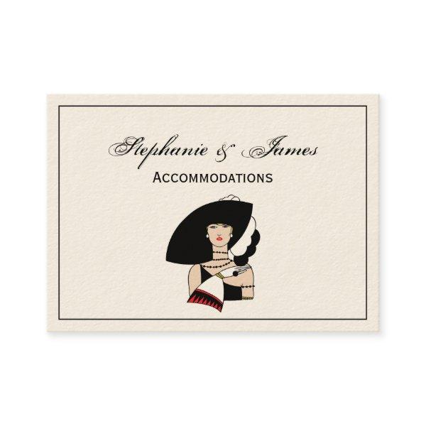 Vintage Art Deco Woman Wearing Hat Gloves Color
