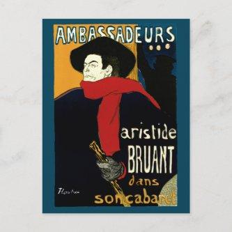 Vintage Art Nouveau Ambassadeurs, Toulouse Lautrec Postcard