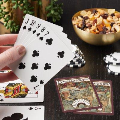 Vintage Art Nouveau, Biscuits by Alphonse Mucha Poker Cards
