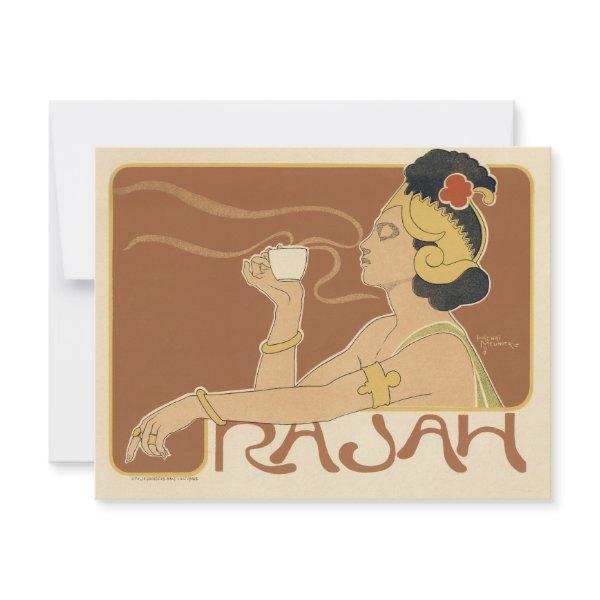 Vintage Art Nouveau Cafe Rajah, Lady with Coffee