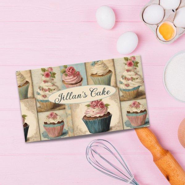 Vintage Baker Pastry Chef Bakery Cake Cupcake