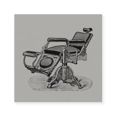 Vintage Barber Chair / Grey Matte Square