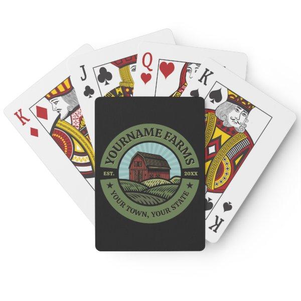 Vintage Barn ADD NAME Country Farm Crops Farmer Poker Cards