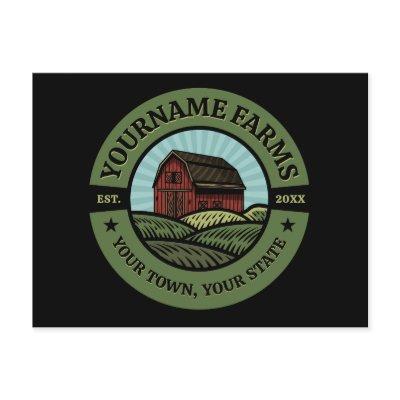 Vintage Barn ADD NAME Country Farm Crops Farmer Postcard