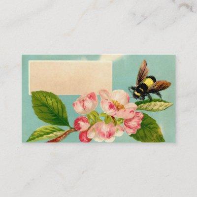 Vintage Bee and Flower Calling Card