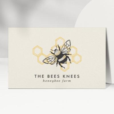 Vintage Bee Logo Rustic Honeybee Beekeeper
