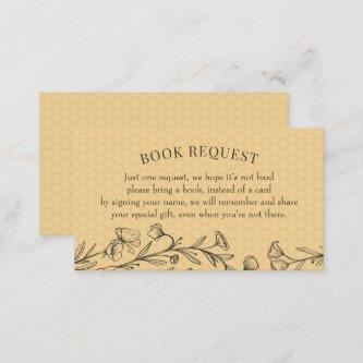 Vintage Bee Wildflower Book Request Insert Card