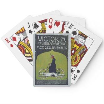 Vintage Bicycle Lady & Dog Poker Cards