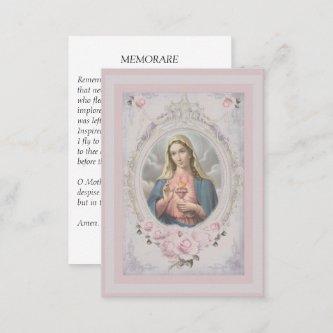 Vintage Blessed Virgin Mary Memorare Holy Card