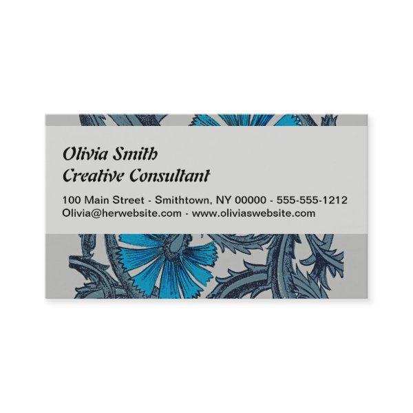 vintage blue antique flower arts crafts rustic