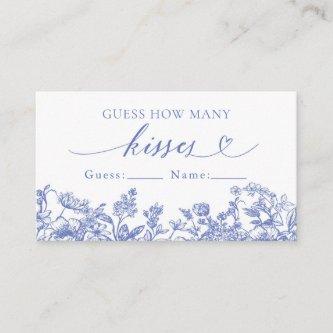 Vintage Blue Floral Guess How Many Kisses Game