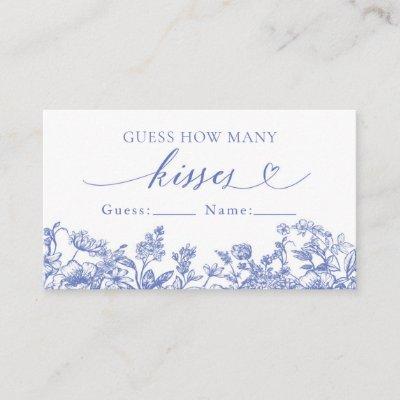 Vintage Blue Floral Guess How Many Kisses Game