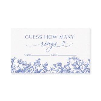 Vintage Blue Floral Guess How Many Rings Game Card
