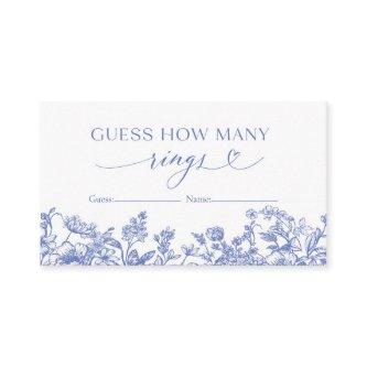 Vintage Blue Floral Guess How Many Rings Game Card