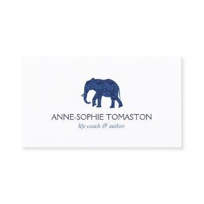 Vintage Blue Patterned Elephant