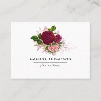 Vintage Blush and Burgundy Watercolor Floral