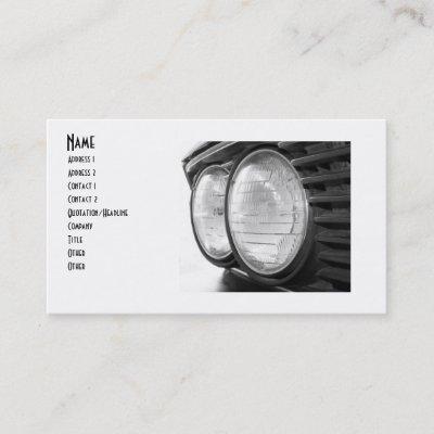 vintage BMW headlights buisness card