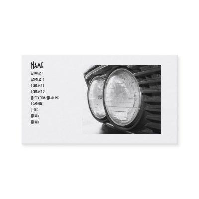 vintage BMW headlights buisness card