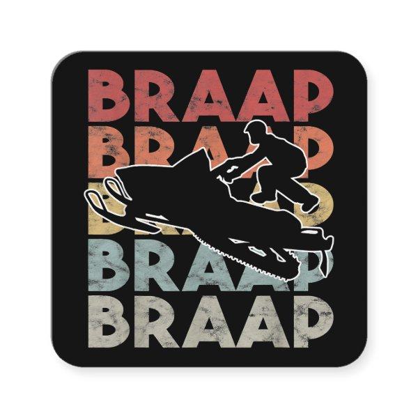 Vintage Braap Snowmobile T-Shirt I Retro Snow Sled Square