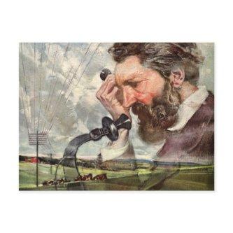 Vintage Business, Alexander Graham Bell Telephone Postcard